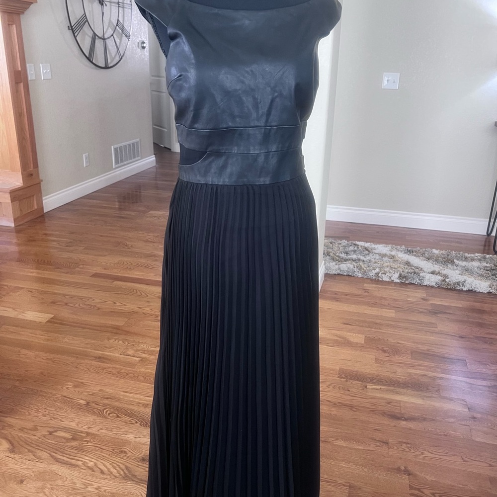Boston Proper Black Pleated Maxi Dress